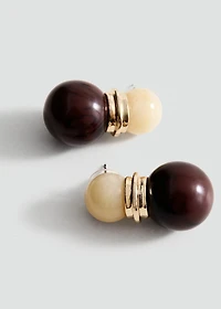 Combined bead earrings