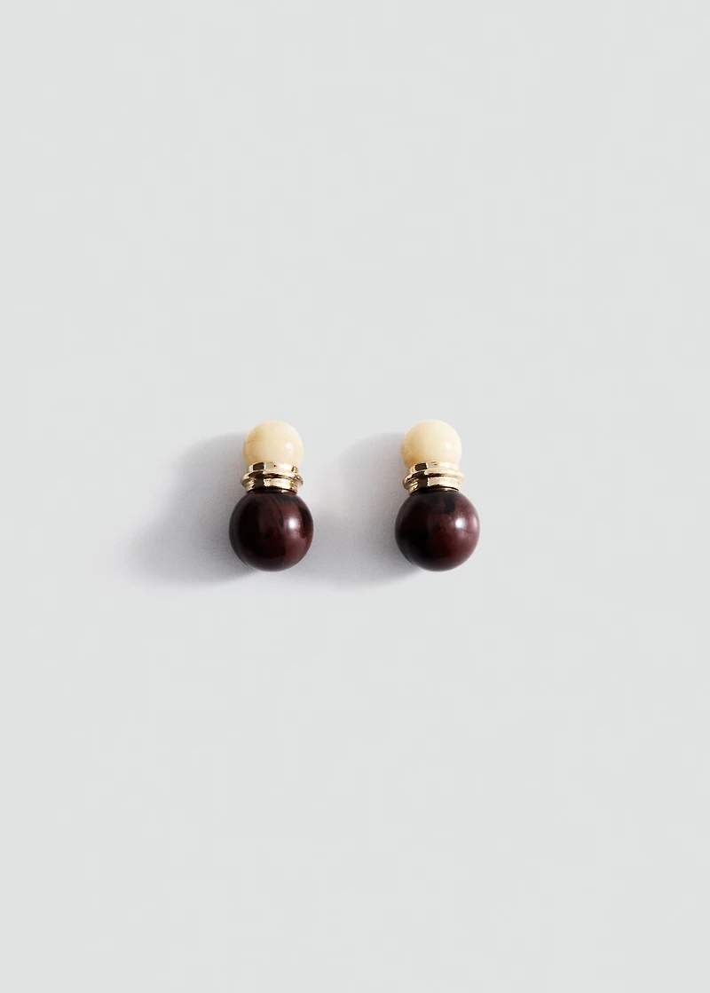 Combined bead earrings