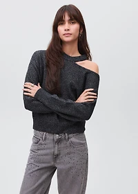 Lurex sweater with cut-out