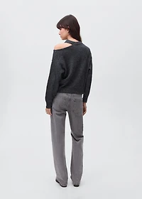 Lurex sweater with cut-out