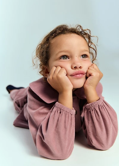 Corduroy blouse with baby collar