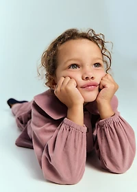 Corduroy blouse with baby collar