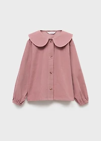 Corduroy blouse with baby collar