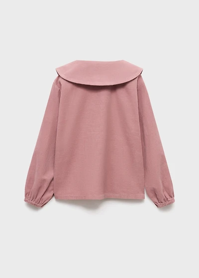 Corduroy blouse with baby collar