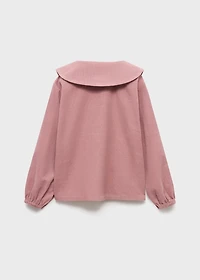 Corduroy blouse with baby collar