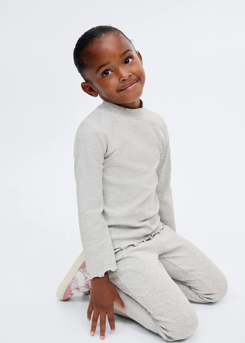 Ribbed high neck t-shirt