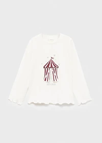 T-shirt with embroidered glitter