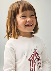 T-shirt with embroidered glitter