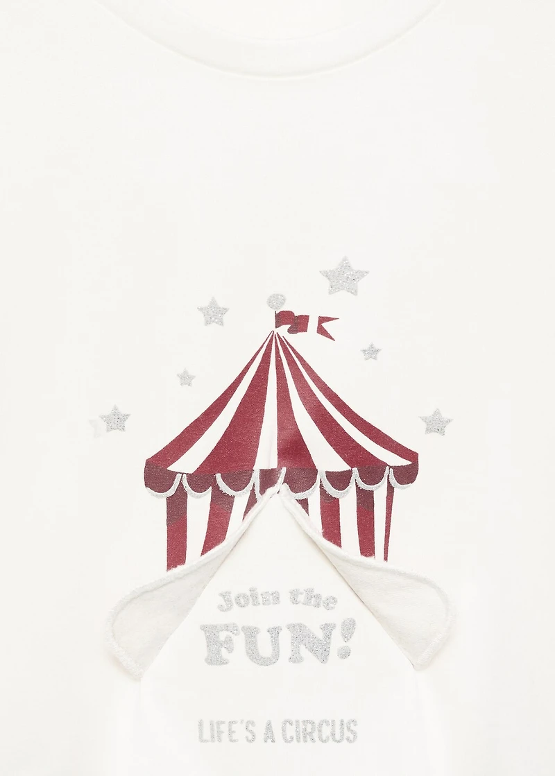 T-shirt with embroidered glitter