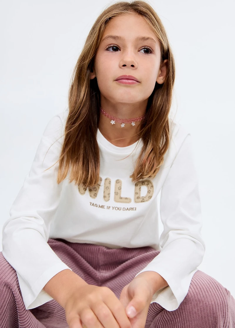 Leopard-embroidered t-shirt