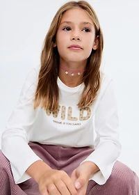 Leopard-embroidered t-shirt