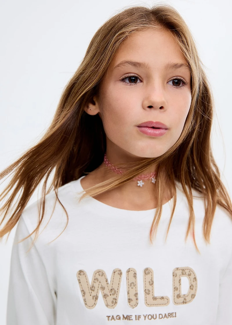 Leopard-embroidered t-shirt