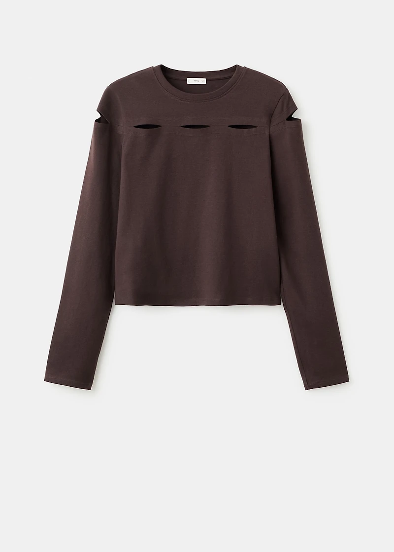 Cotton t-shirt with cut-out