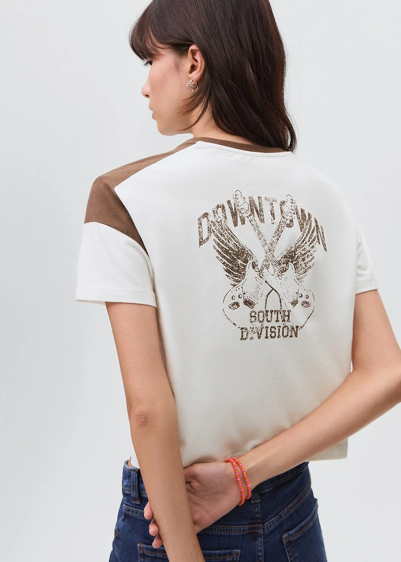 Printed cotton-blend t-shirt
