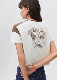 Printed cotton-blend t-shirt