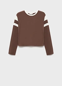 Contrasting collar cotton t-shirt