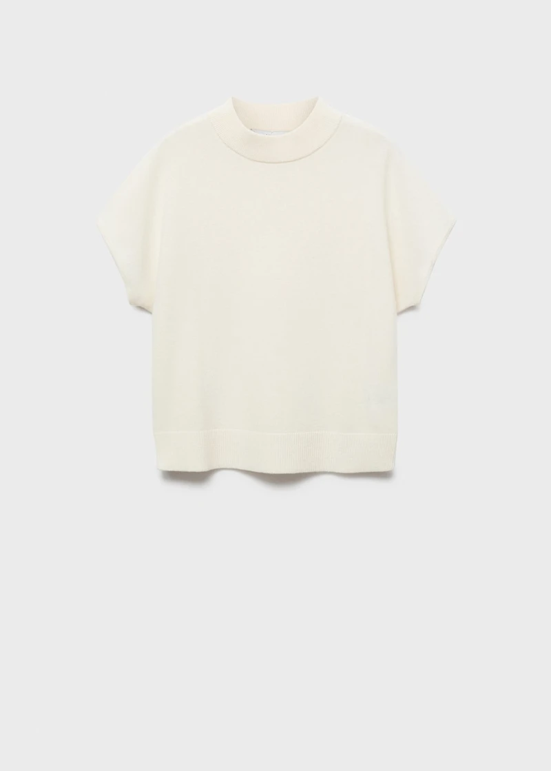 High collar wool sweater