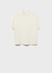 High collar wool sweater