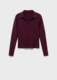 Long-sleeved polo-neck sweater