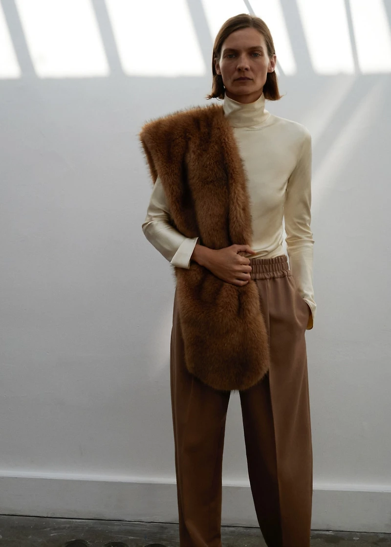 100% wool pants with elastic waist