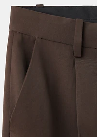 Pleated straight-leg suit pants