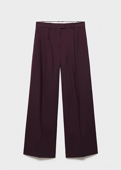 Straight wool suit pants