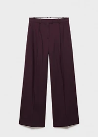 Straight wool suit pants