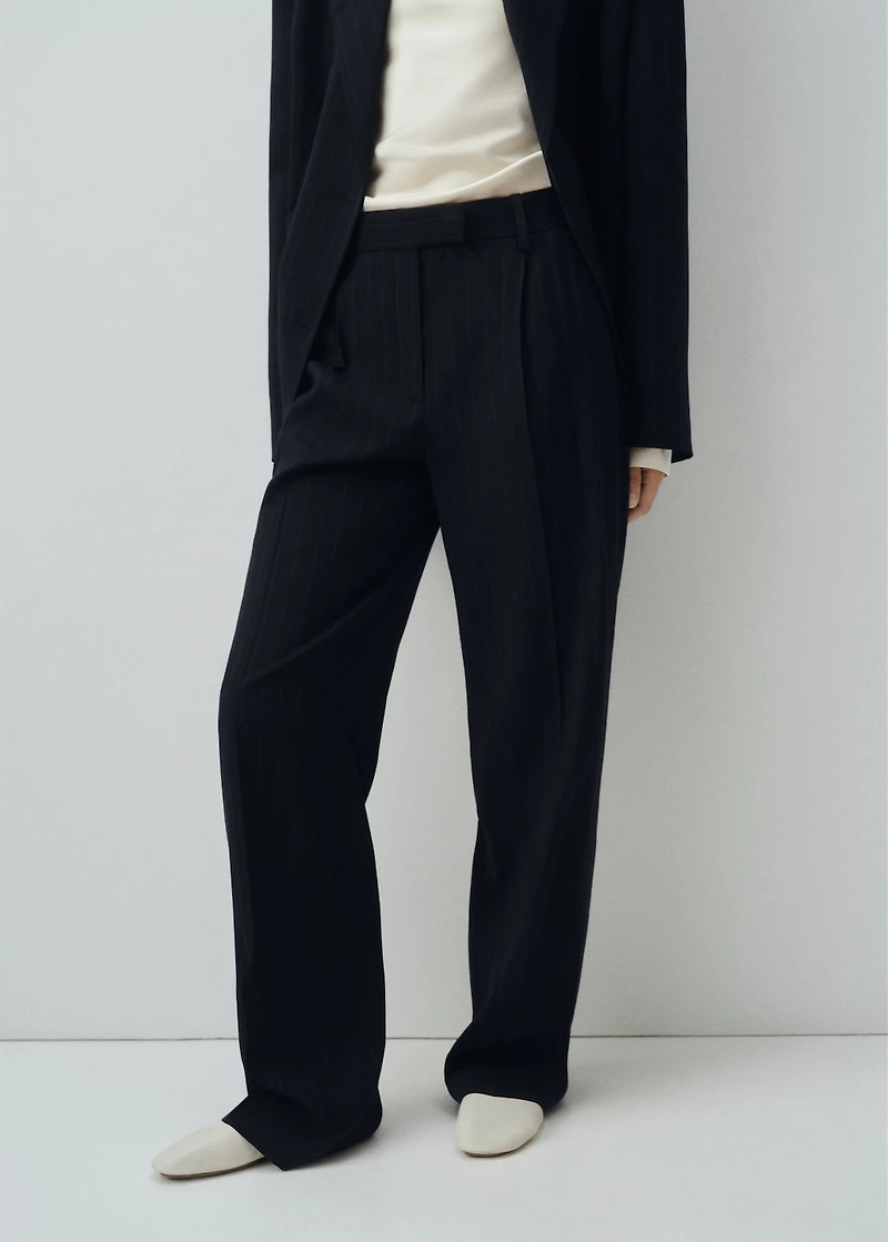 Pinstripe suit trousers