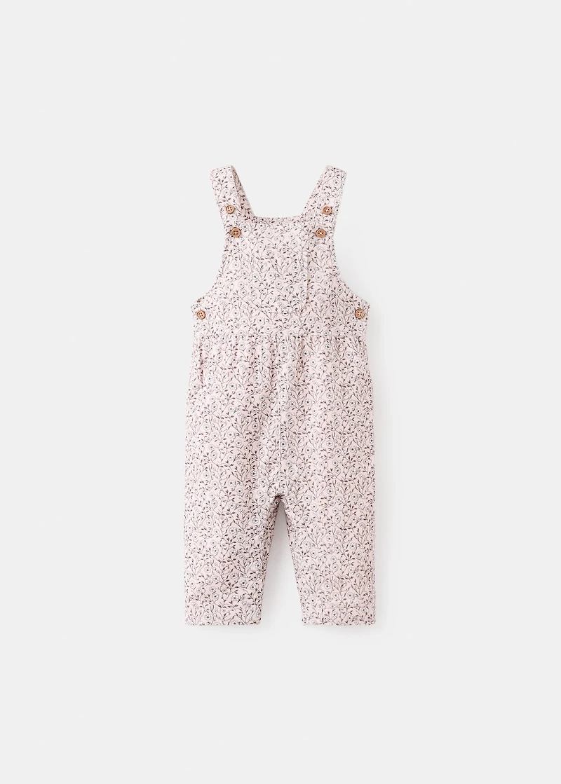 Corduroy floral dungarees