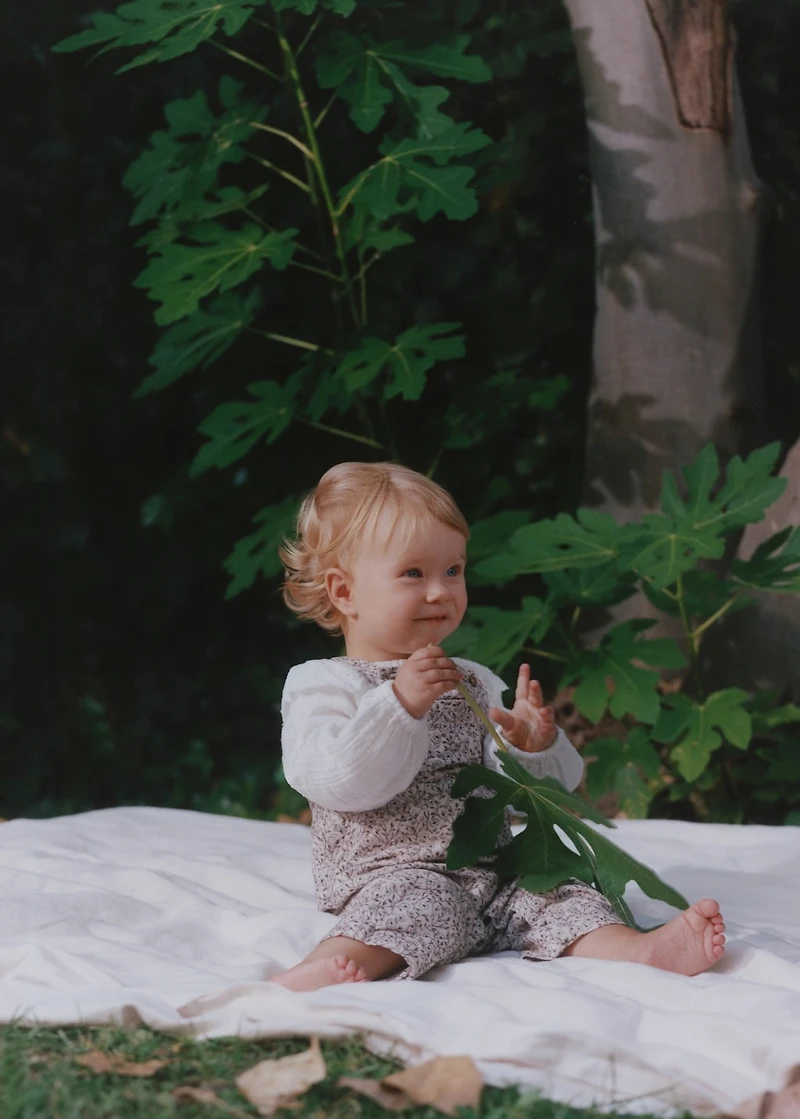 Corduroy floral dungarees