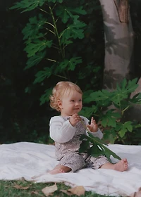 Corduroy floral dungarees