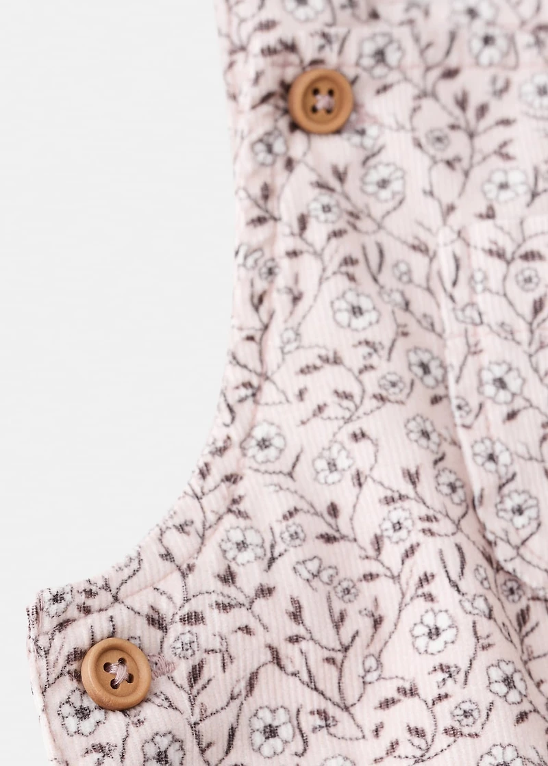 Corduroy floral dungarees