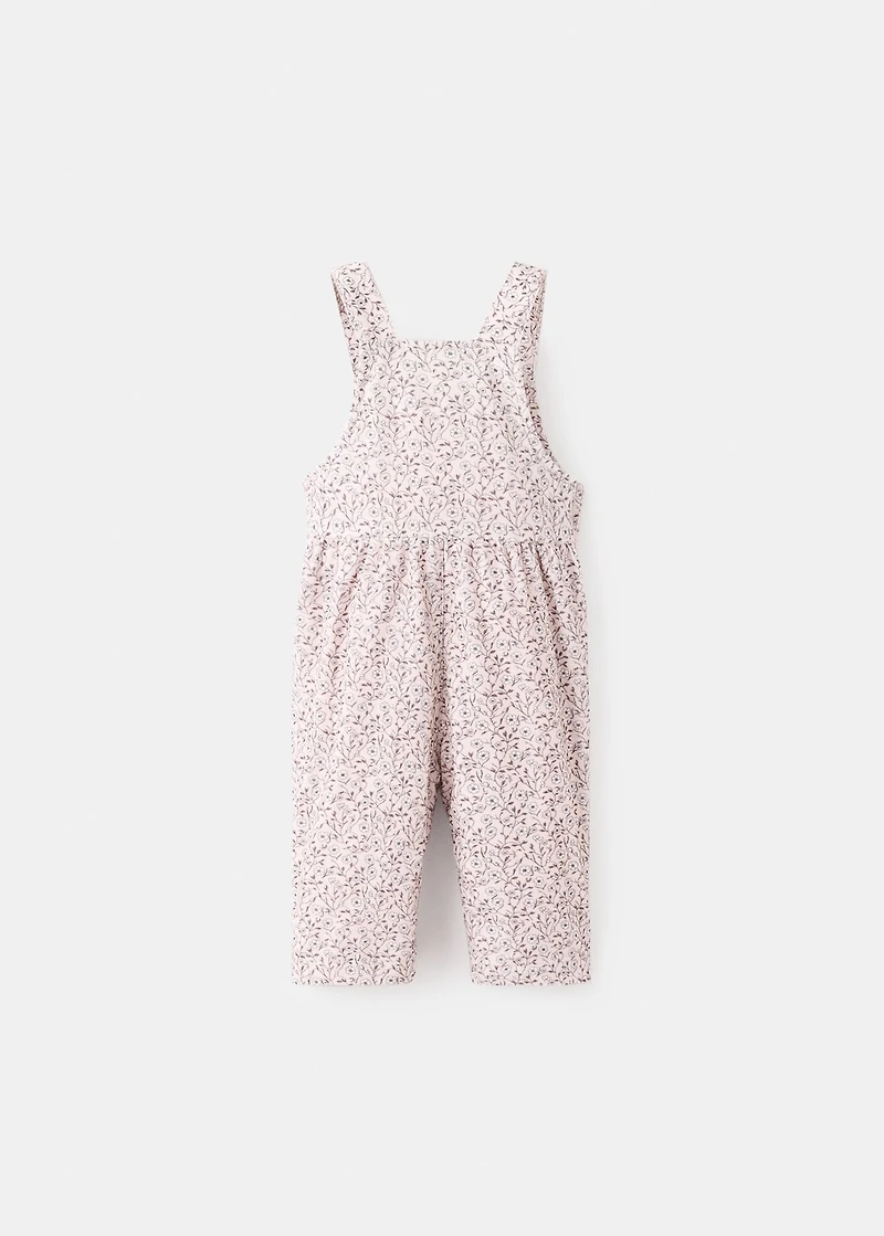 Corduroy floral dungarees