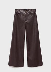 Straight-leg faux-leather pants