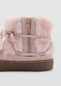 Hair lace ankle boots