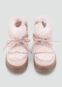 Hair lace ankle boots