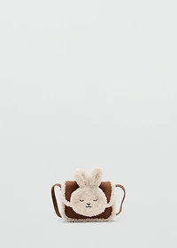 Shearling-effect bunny bag