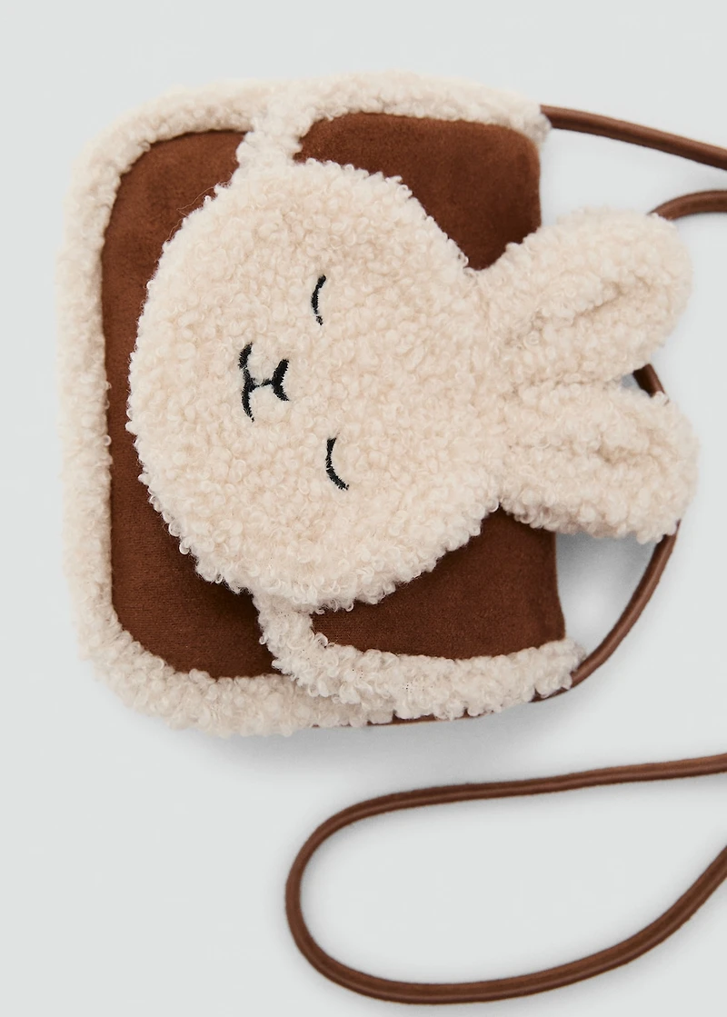 Shearling-effect bunny bag