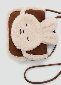 Shearling-effect bunny bag