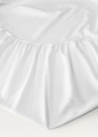 satin cotton striped mattress protector for 135 cm bed