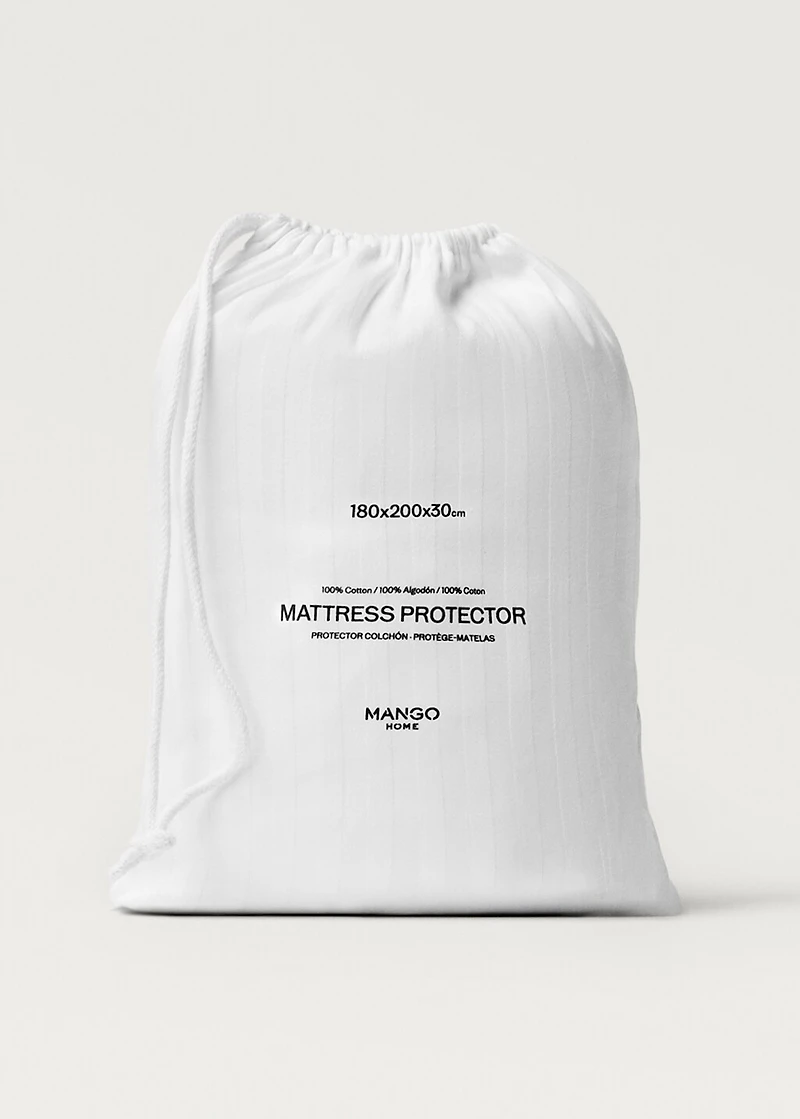 satin cotton striped mattress protector for 135 cm bed