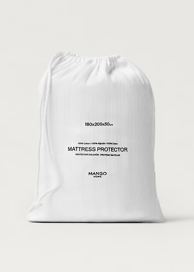 satin cotton striped mattress protector for 135 cm bed