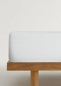 satin cotton striped mattress protector for 160 cm bed