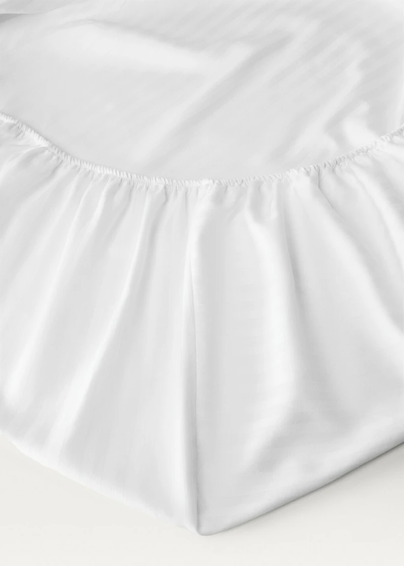 satin cotton striped mattress protector for 160 cm bed