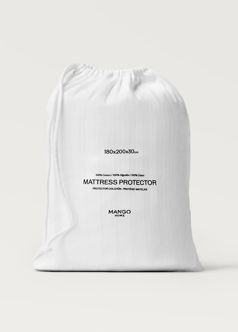 Cotton striped mattress protector for 180 cm bed