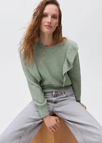 Ruffle knitted sweater