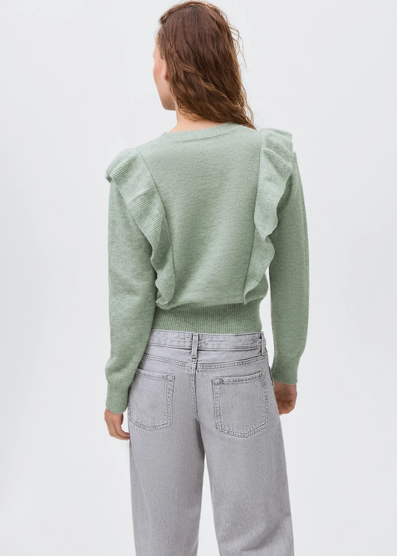 Ruffle knitted sweater