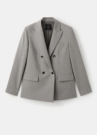 Double-breasted wool blend blazer