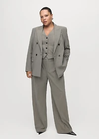 Double-breasted wool blend blazer