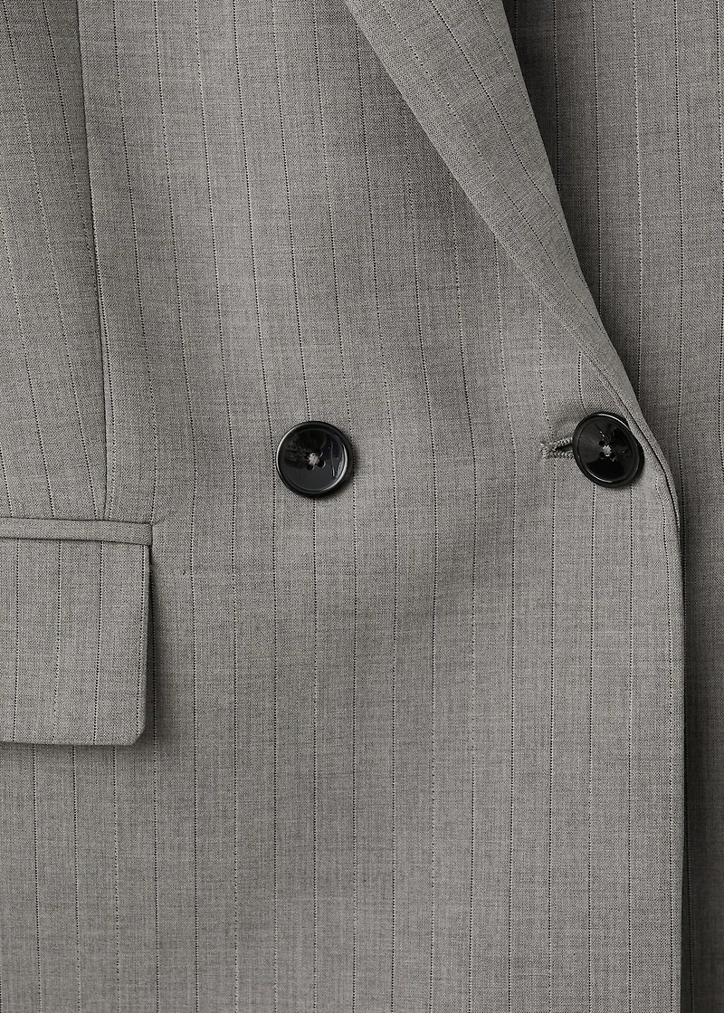 Double-breasted wool blend blazer